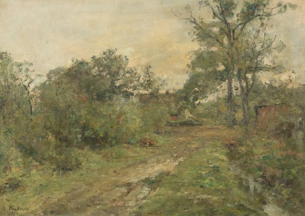 Main Product Photo of Bauernhof unter Baumen  Painting by Rudolf Hockner