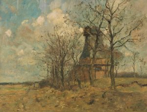 Die Wedeler Muhle unter Baumen by Rudolf Hockner Oil Painting