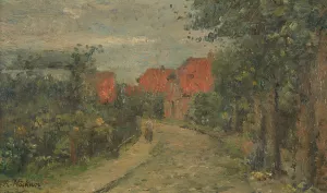 Dorfstrase Oil painting by Rudolf Hockner