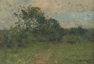 Landschaft mit kleinen Gestalten by Rudolf Hockner Oil Painting