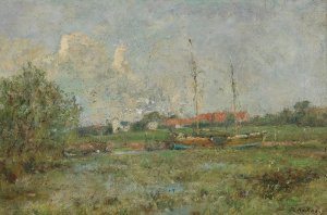 Wedeler Au by Rudolf Hockner Oil Painting