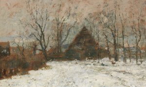 Winterlandschaft mit GehOft by Rudolf Hockner Oil Painting