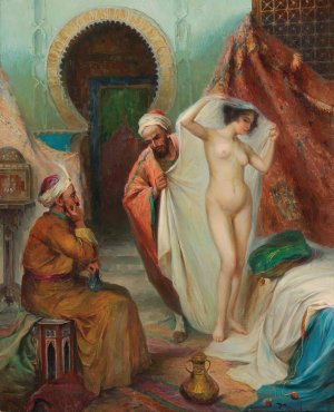 Harem Scene by Rudolf Jelinek Oil Painting