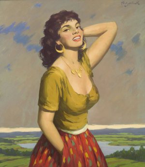 Italian Girl by Rudolf Jelinek Oil Painting