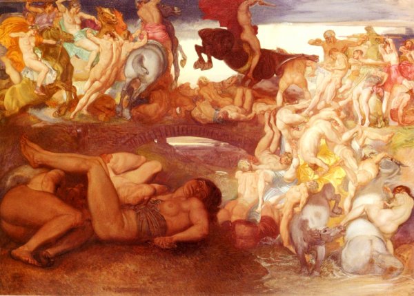 Kampfende Amazonen by Rudolf Jettmar - Hand-Painted Oil Painting Reproduction