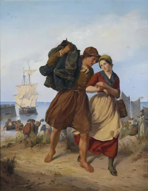 Heimkehr des Fischers by Rudolf Jordan Oil Painting