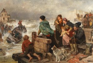 Storm by the Coast by Rudolf Jordan Oil Painting