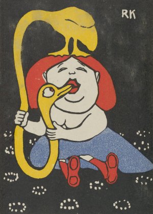 Leda and the Swan by Rudolf Kalvach Oil Painting