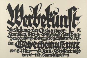 Werbekunst. Ausstellung der Ortsgruppe Frankfurt a.M. und Offenbach des Bundes deutscher Gebrauchsgraphiker e.V. im Gewerbemuseum von 8. Mai - 5. Juni by Rudolf Koch Oil Painting