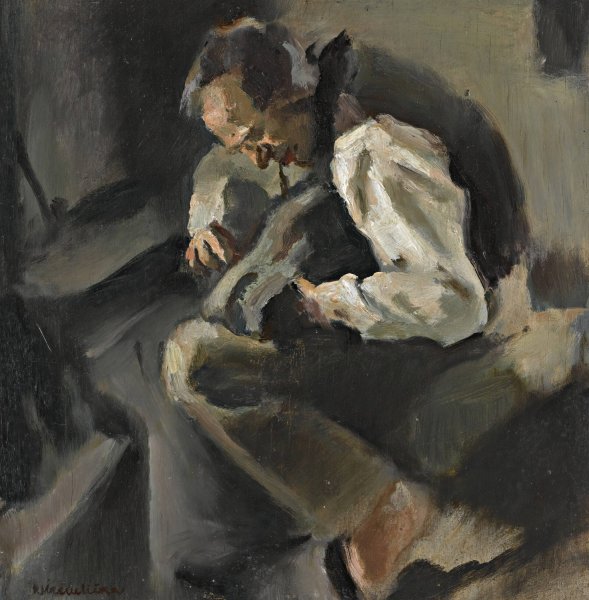 Main Product Photo of A Cobbler Painting by Rudolf Kremlicka
