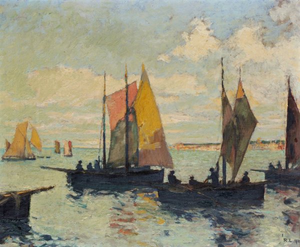 Marine  by Rudolf Low - Hand-Painted Oil Painting Reproduction