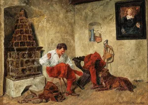 Die Zerissene Hose Oil painting by Rudolf Otto Ritter Von Ottenfeld