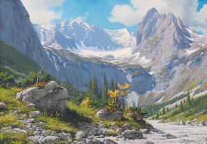 Blick von der HOllentalangerhutte zum HOllentalgletscher und den Riffelwandspitzen by Rudolf Reschreiter Oil Painting