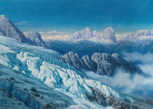 Langkofelgruppe vom Marmolata-Gletscher by Rudolf Reschreiter Oil Painting