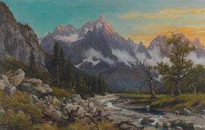 Morgenstimmung am grosen Ahornboden by Rudolf Reschreiter Oil Painting