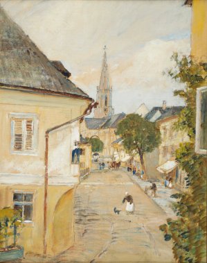 Aussicht aus meinem Fenster in Bad Hall by Rudolf Ribarz Oil Painting