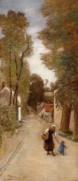 Dorfidylle by Rudolf Ribarz Oil Painting