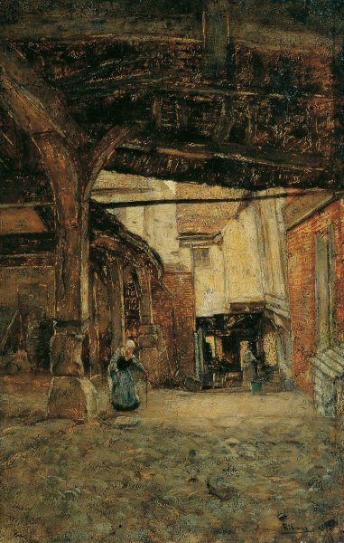 Hof  by Rudolf Ribarz - Hand-Painted Oil Painting Reproduction