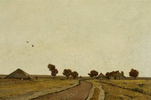 Hollandische Landschaft mit GehOften by Rudolf Ribarz Oil Painting
