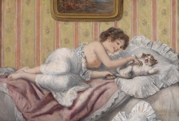 Der kleine Liebling by Rudolf Rossler - Hand-Painted Oil Painting Reproduction