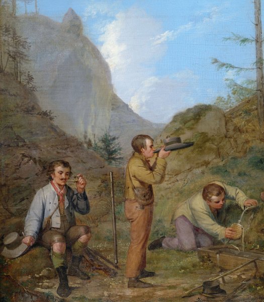 Herren Purgstall bey der Rast by Rudolf Swoboda - Hand-Painted Oil Painting Reproduction