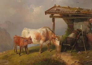 On the Alp by Rudolf Swoboda Oil Painting