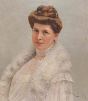 Portrait Frau Siegl by Rudolf Swoboda Oil Painting