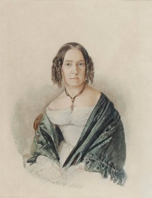 Damenportrat by Rudolf Von Alt Oil Painting