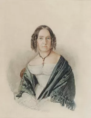 Damenportrat by Rudolf Von Alt Oil Painting