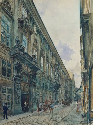 Das Winterpalais des Prinzen Eugen von Savoyen in der Himmelpfortgasse in Wien by Rudolf Von Alt Oil Painting