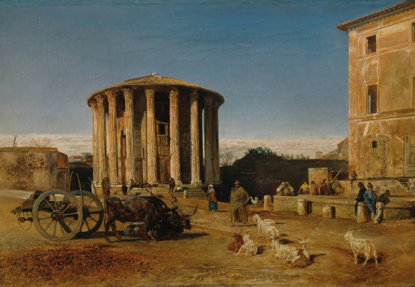 Der Vestatempel in Rom  by Rudolf Von Alt - Hand-Painted Oil Painting Reproduction