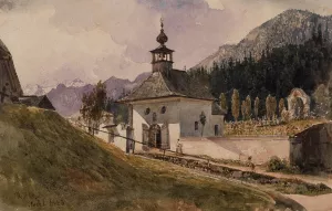 Graveyard in Ischl by Rudolf Von Alt Oil Painting