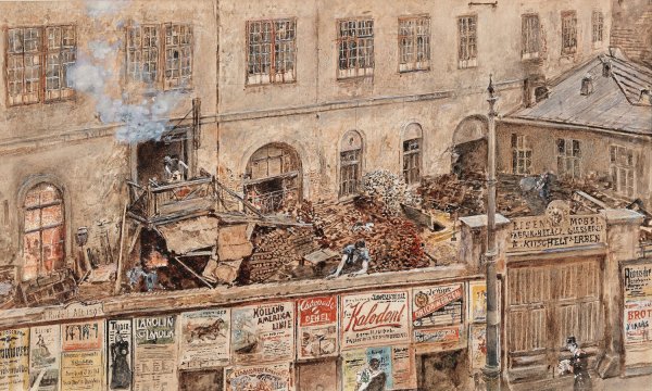Iron foundry Kitschelt in Skodagasse  by Rudolf Von Alt - Hand-Painted Oil Painting Reproduction