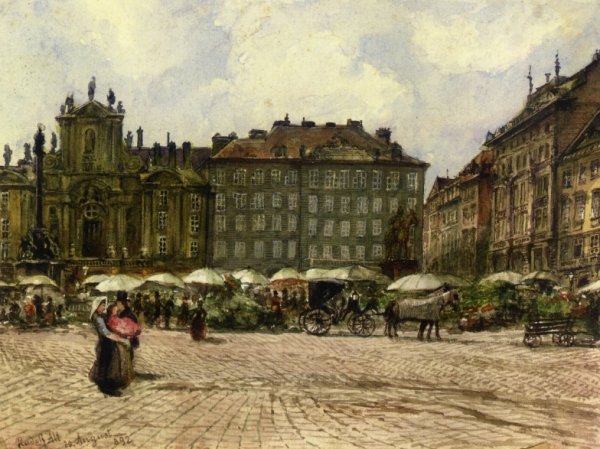 Kirche am Hof, Vienna by Rudolf Von Alt - Hand-Painted Oil Painting Reproduction