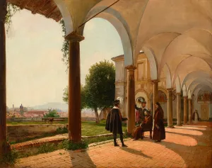 The Death of Torquato Tasso at Sant'Onofrio al Gianicolo, Rome by Rudolf Von Alt Oil Painting