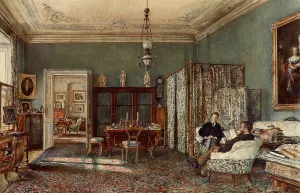 The Morning Room of the Palais Lanckoronski, Vienna by Rudolf Von Alt Oil Painting