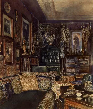 The Office of Count Lanckoronski, Vienna by Rudolf Von Alt - Oil Painting Reproduction