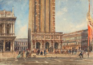 The Piazza San Marco by Rudolf Von Alt Oil Painting