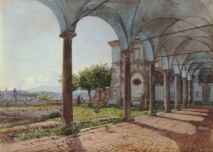 View from Sant'Onofrio on Rome by Rudolf Von Alt Oil Painting