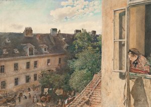 View of the Alservorstadt by Rudolf Von Alt Oil Painting