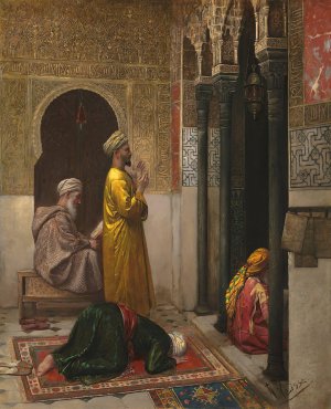 A Moment Of Prayer by Rudolf Weisse Oil Painting
