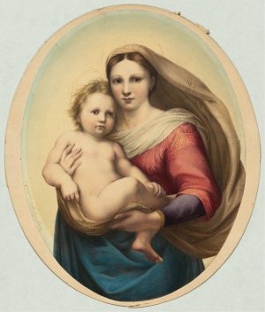 Copy after Raphael's Sistine Madonna by Rudolph Geudtner Oil Painting