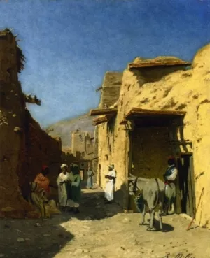 An Arab Street by Rudolph Gustav Mueller - Oil Painting Reproduction