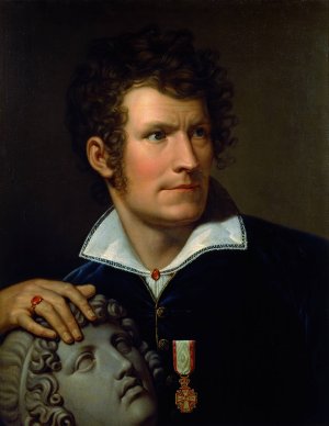 Portrait Of Thorvaldsen by Rudolph Suhrlandt Oil Painting