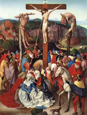 Crucifixion painting by Rueland The Younger Frueauf