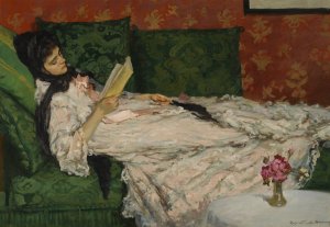 Femme Lisant by Rupert Bunny Oil Painting