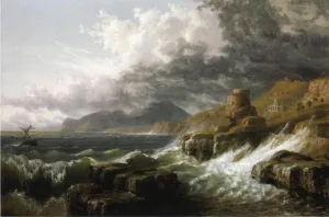 Sestri-Genoese Coast Oil painting by Russell Smith