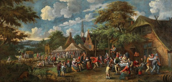 Main Product Photo of A village kermesse Painting by Rutger Verburgh