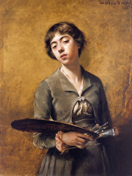 Self-portrait  by Sabine Lepsius - Hand-Painted Oil Painting Reproduction