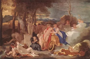 Bacchus and Ceres with Nymphs and Satyrs by Sebastien Bourdon - Oil Painting Reproduction